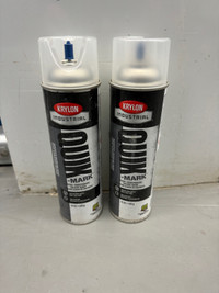2 CANS MARKING PAINT, INVERTED SPRAY, NON-CLOGGING, CLEAR, 15 OZ