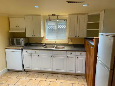 Private entrance to ground level suite, in a house just off Main St. at 36th. A short walking distan...