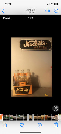 Nesbitts Sign with 6 pack Carrier & bottles