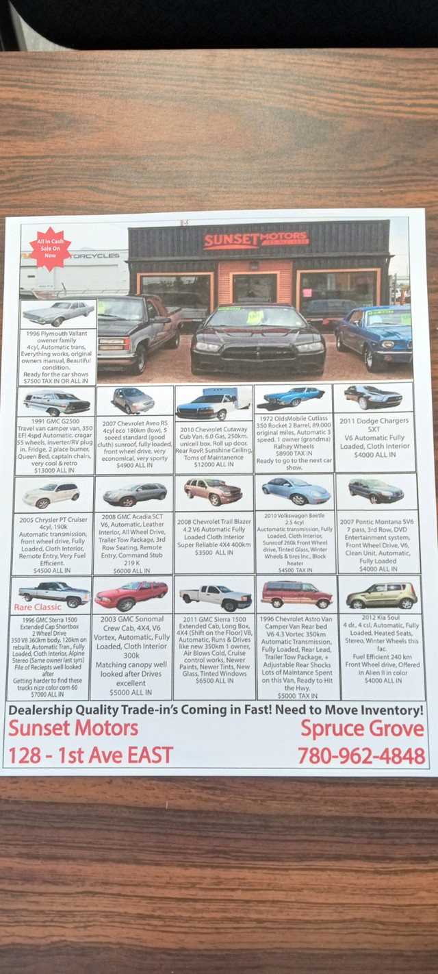 Sunset motors 780-962-4848 spruce grove in Cars & Trucks in Edmonton