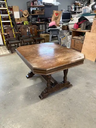 1950 Era Dining Table/Chairs & China Cabinet, View more