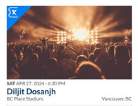 6 Floor Tickets for Diljit Concert in Vancouver on April 27