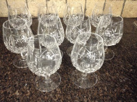 Vintage Czech crystal brandy cognac glasses 10 pcs