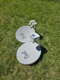 Bell satellite  with dish and remote 