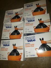 One full box of extra large garbage bags...6 all together 