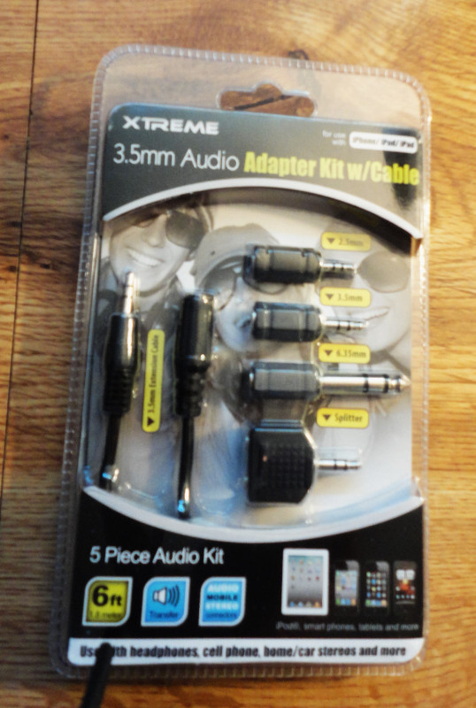 Xtreme 3.5mm Audio Cable Adapter Kit - 5 Pieces in General Electronics in Oshawa / Durham Region