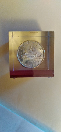 1966 SILVER DOLLAR PAPER WEIGHT, STUNNING!