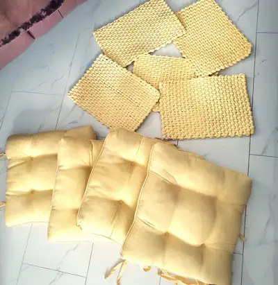 4-Maeve and Rose chair cushions plus 5-Paula Sweet placemats, View more