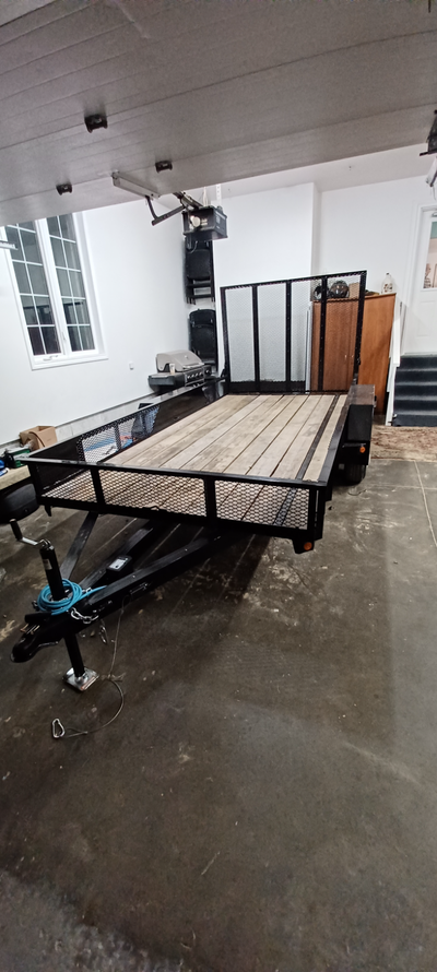 Trailer was dismantled last winter added heavy duty fenders, spring loaded ramp, car hauler light ki...