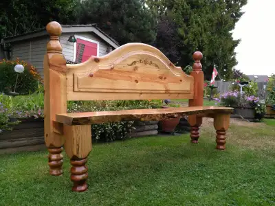One of a Kind Handmade Live Edge Maple Burrow Bench, View more