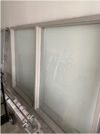 Used glass wall panels / Office build out materials