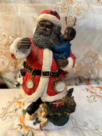 African American Santa Figurine