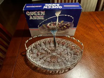 Queen Anne Crystal Silver Plated Serving Tray (Made in England), View more