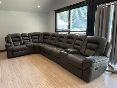 Leather Reclining Sectional, View more