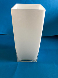 Elegant white Long cylindrical vase 3” x 8” H $12