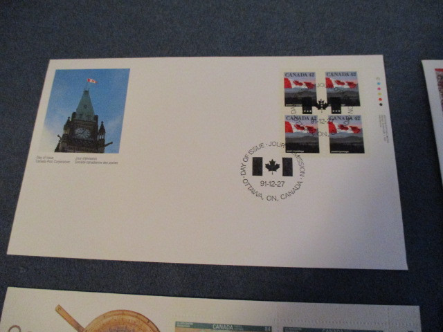 LOT OF 4 DAY OF ISSUE-1991/1992-CANADA-QUEEN ELIZABETH-FLAG+ dans Art et objets de collection  à Laval/Rive Nord - Image 2