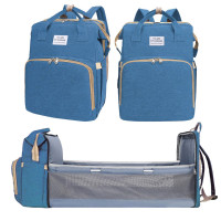 NEW 3 in 1  BLUE Travel Bassinet Foldable Baby Bed Diaper Bag
