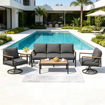 5 PC Outdoor Patio Furniture Set, 360° Swivel Rocker Chairs, View more