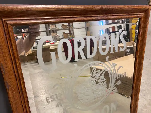 Vintage Gordon's  London    Dry Gin Advertising Mirror in Arts & Collectibles in Calgary - Image 7