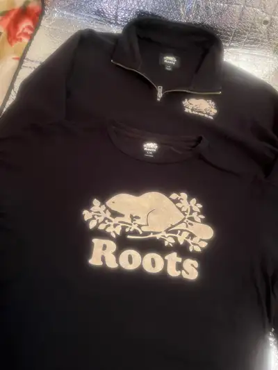 Men's Roots Half Zip & Beaver Tee Collection (2), Size Large, View more