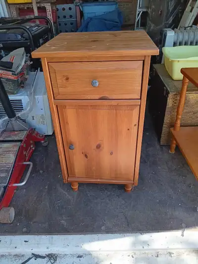 small wood cabinet with drawer and shelf, View more