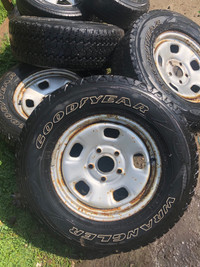 4 Snow tires (LT265/70R17) on Steel rims from a Dodge Ram