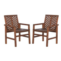 Wood Chairs in Dark Brown (Set of 2)