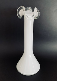 Decorative White Glass Vase