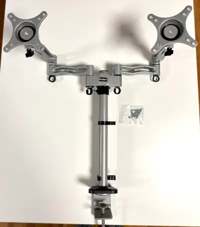 Dual monitor arm with clamp mount, View more