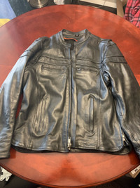 Mens Heavyweight Leather Motorcycle Jacket