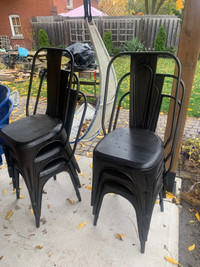 Set of 6 indoor outdoor metal industrial modern chairsC$300
