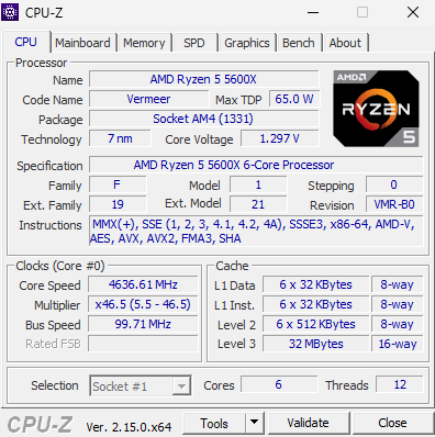 AMD Ryzen 5 5600X 6-Core 3.7 GHz Socket AM4 in System Components in Kitchener / Waterloo - Image 6