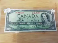 1954 Canada $1 BC 29a     EF Devil's Face       Banknote
