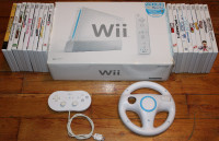 Nintendo Wii w/ Box & Accessories  + 18x Games