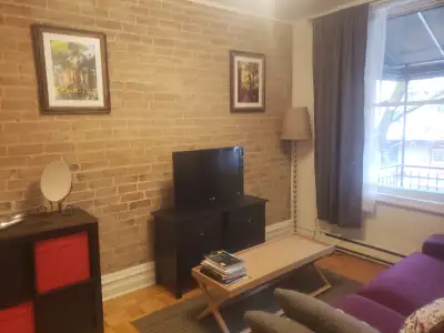 Grand 2 1/1 à louer Plateau - tout équipé - mi aout a deb sept.