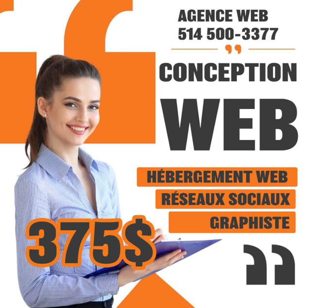 Conception de Sites Web Sur Mesure, 375$ Graphiste dans Autre  à Ville de Montréal