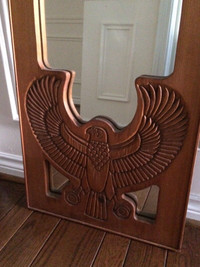 Vintage Hand Carved Pine Framed Mirror