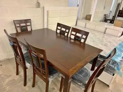 Brand New Wooden dining table with 6 Chairs set, View more