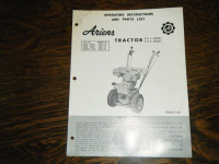 Ariens 5, 6 H.P. Tractor Operating Instructions and Parts List