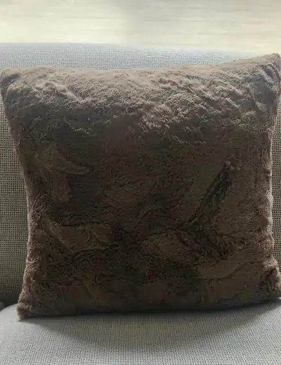Brown Faux Fur Pillow, View more