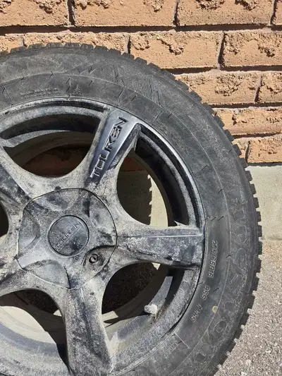 These pre-owned 205/65R16 Firestone winter tires mounted on Tolken rims are ready to tackle the snow...