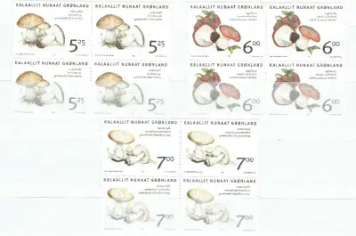 GRONLAND. CARRÉ de 3 timbres  CHAMPIGNONS / MUSHROOMS., View more