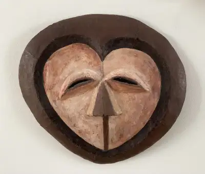 Papier-mâché Mask Style of Kwele People of Gabon, Central Africa, View more