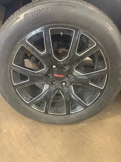 Brand new take off 275/50 /22 Bridgestone tires On 22x9 wheels R Include sensors and lugs Call or te...