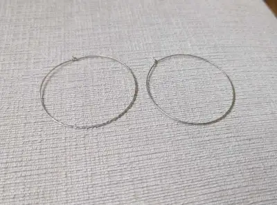 Brand New Silver Tone Hoop Earrings, View more