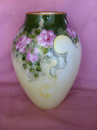 Antique  D & C Limoges Hand Painted France Vase