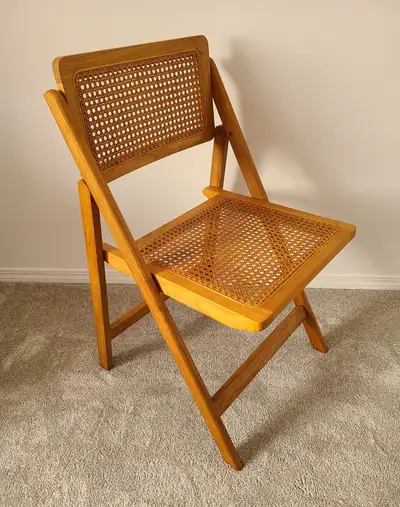 Rattan and Wood Folding Chair, View more