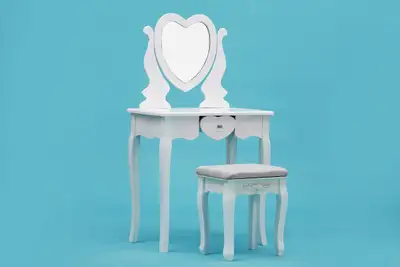 Special Heart ❤️ Shaped Makeup Vanity Table Set STOOL INCLUDED., View more