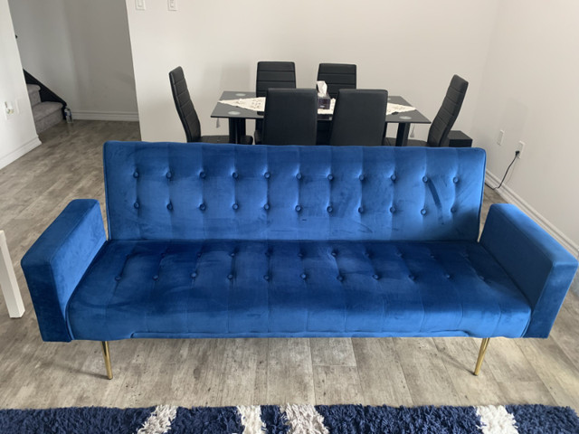 Gorgeous Wayfair Royal Blue Footon Like New in Couches & Futons in Kitchener / Waterloo
