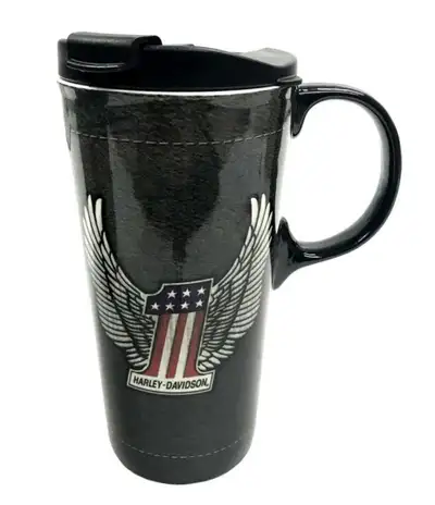 Harley-Davidson The Perfect Ceramic Travel Cup,Winged #1  Logo, View more